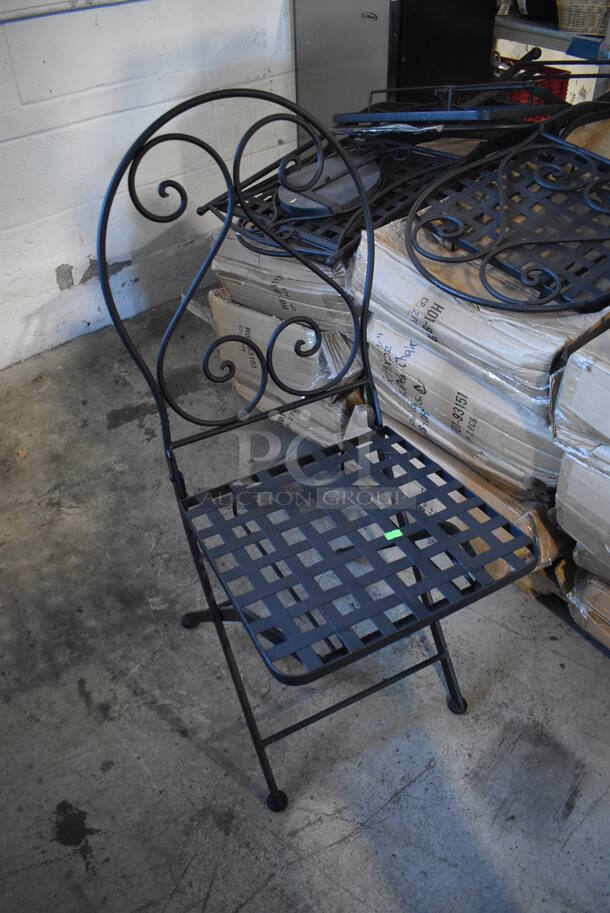 PALLET LOT OF 28 BRAND NEW! Black Metal Mesh Patio Chairs. 15.5x19x35. 28 Times Your Bid! - Image 2 of 7