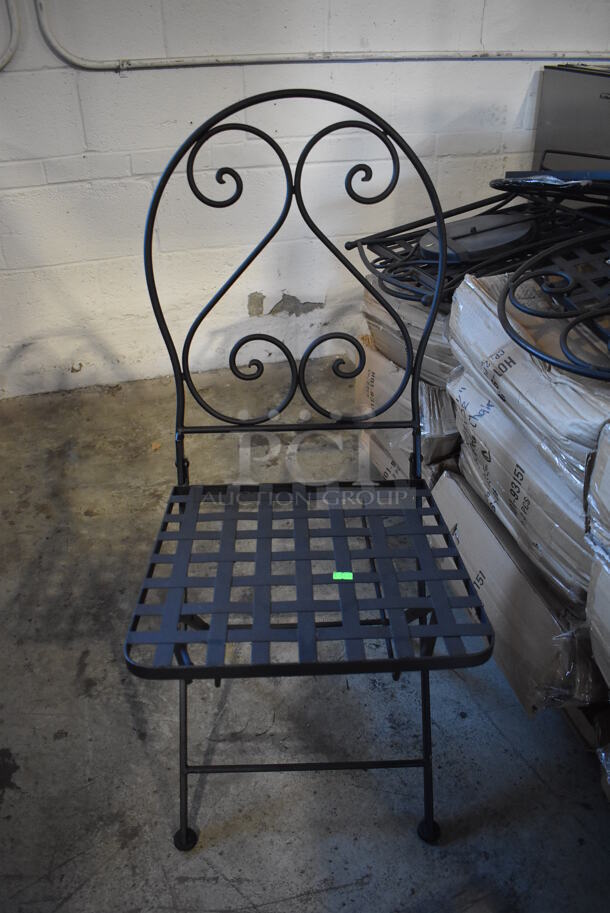 PALLET LOT OF 28 BRAND NEW! Black Metal Mesh Patio Chairs. 15.5x19x35. 28 Times Your Bid! - Image 4 of 7