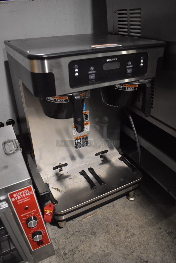2019 Bunn ICB TWIN SH ENERGY STAR Stainless Steel Commercial Countertop Double Coffee Machine w/ Hot Water Dispenser and 2 Poly Brew Baskets. 120/240 Volts, 1 Phase. 20x21x34 - Image 2 of 6