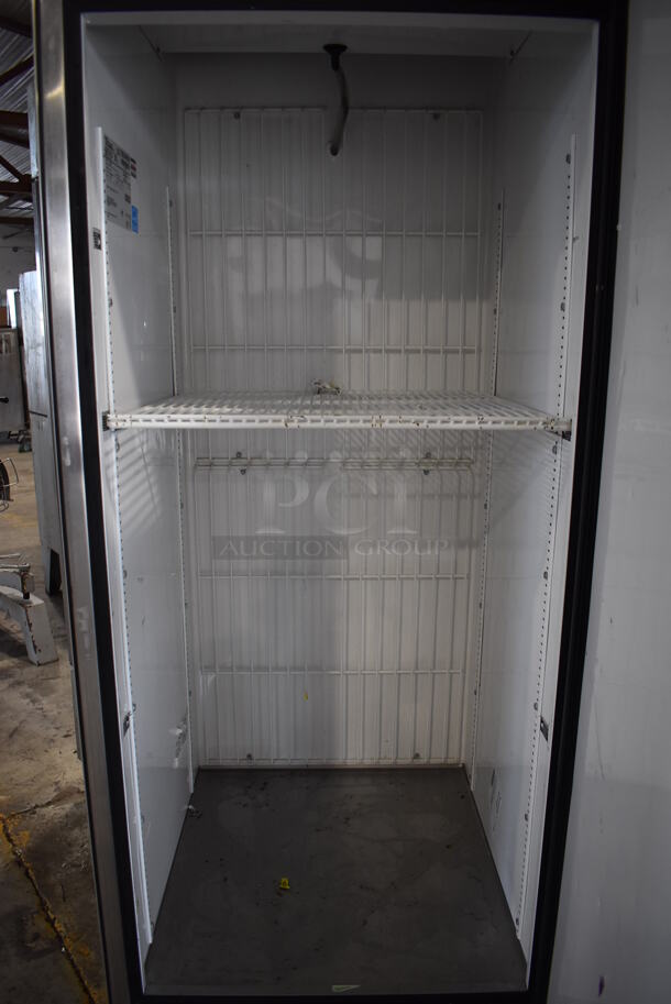 2013 True T-23F ENERGY STAR Stainless Steel Commercial Single Door Reach In Freezer w/ Poly Coated Racks on Commercial Casters. 115 Volts, 1 Phase. 27x30x84. Tested and Working! - Image 4 of 6