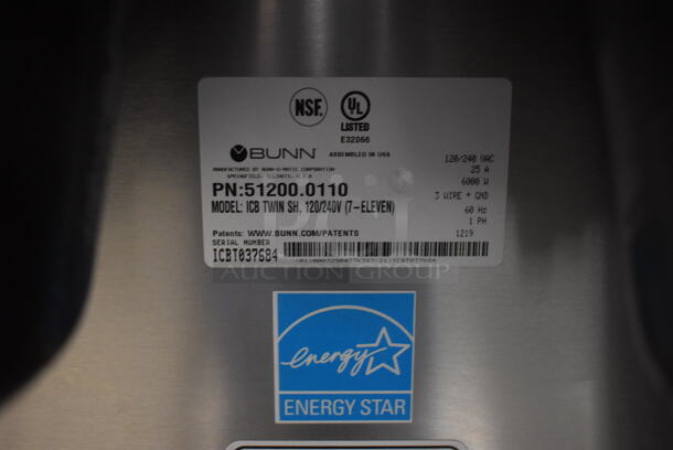 2019 Bunn ICB TWIN SH ENERGY STAR Stainless Steel Commercial Countertop Double Coffee Machine w/ Hot Water Dispenser and 2 Poly Brew Baskets. 120/240 Volts, 1 Phase. 20x21x34 - Image 5 of 6