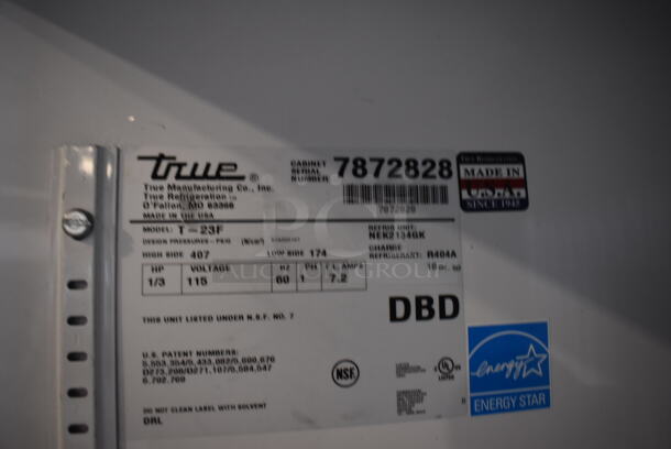 2013 True T-23F ENERGY STAR Stainless Steel Commercial Single Door Reach In Freezer w/ Poly Coated Racks on Commercial Casters. 115 Volts, 1 Phase. 27x30x83. Tested and Working! - Image 6 of 6