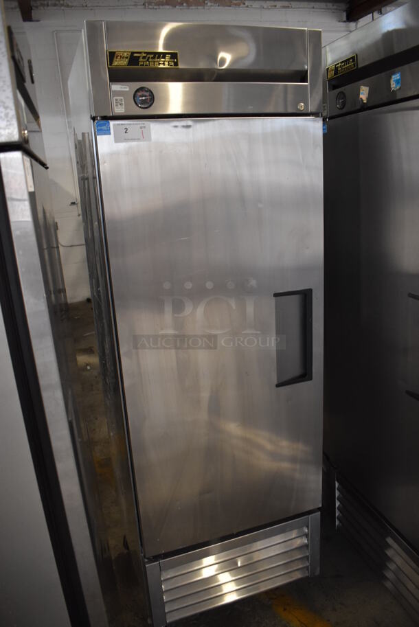 2013 True T-23F ENERGY STAR Stainless Steel Commercial Single Door Reach In Freezer w/ Poly Coated Racks on Commercial Casters. 115 Volts, 1 Phase. 27x30x84. Tested and Working! - Image 2 of 6