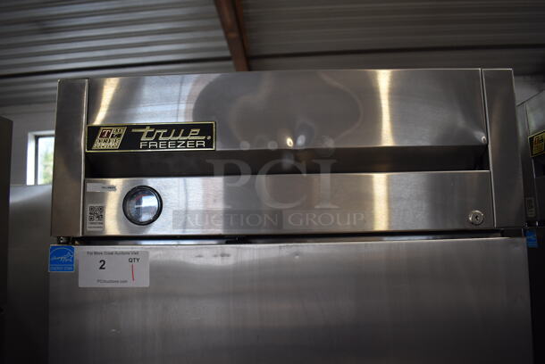 2013 True T-23F ENERGY STAR Stainless Steel Commercial Single Door Reach In Freezer w/ Poly Coated Racks on Commercial Casters. 115 Volts, 1 Phase. 27x30x84. Tested and Working! - Image 4 of 6