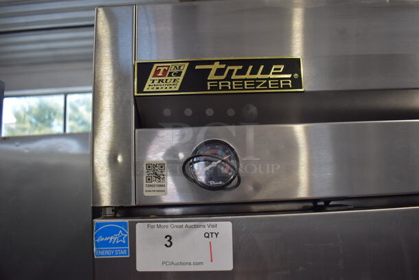 2013 True T-23F ENERGY STAR Stainless Steel Commercial Single Door Reach In Freezer w/ Poly Coated Racks on Commercial Casters. 115 Volts, 1 Phase. 27x30x84. Tested and Working! - Image 5 of 7