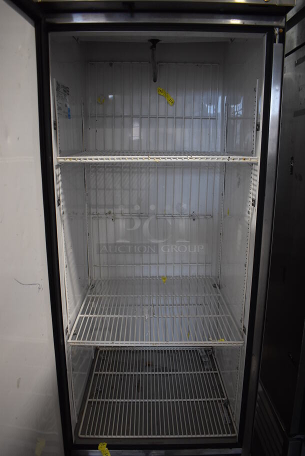 2013 True T-23F ENERGY STAR Stainless Steel Commercial Single Door Reach In Freezer w/ Poly Coated Racks on Commercial Casters. 115 Volts, 1 Phase. 27x30x84. Tested and Working! - Image 6 of 7