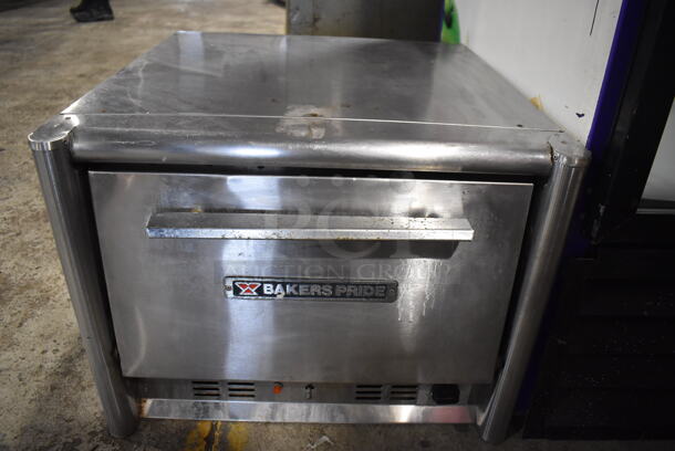 Bakers Pride MOS2E Stainless Steel Commercial Countertop Electric Powered Single Deck Pizza Oven. 208-240 Volts. 23x24x17 - Image 1 of 6