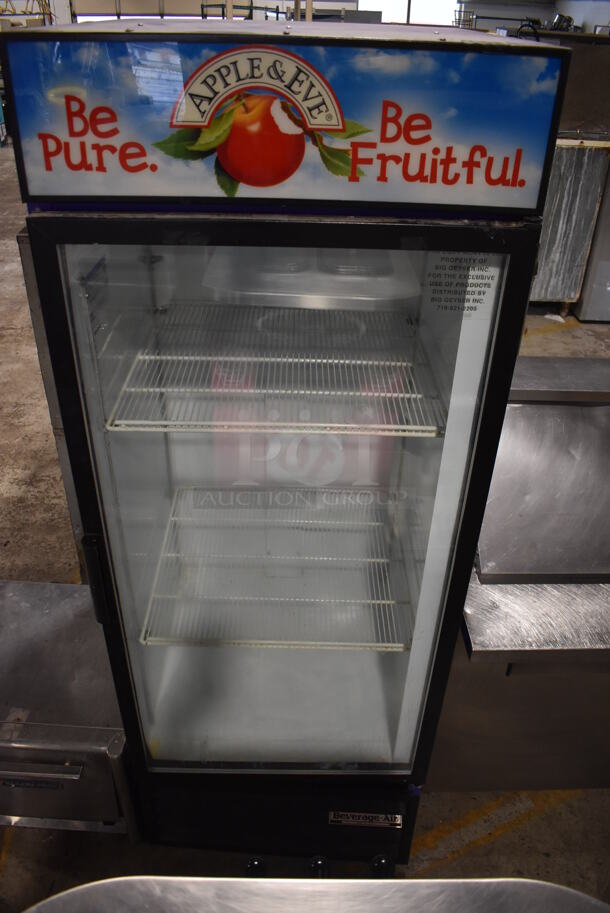 Beverage Air MT27 Metal Commercial Single Door Reach In Cooler Merchandiser w/ Poly Coated Racks. 115 Volts, 1 Phase. 30x32x79. Tested and Powers On But Does Not Get Cold - Image 1 of 5