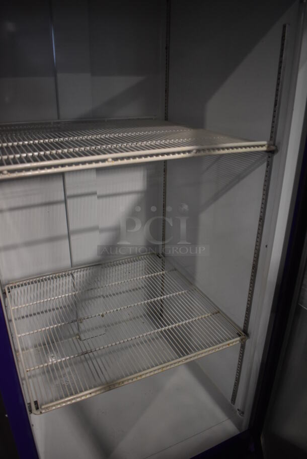 Beverage Air MT27 Metal Commercial Single Door Reach In Cooler Merchandiser w/ Poly Coated Racks. 115 Volts, 1 Phase. 30x32x79. Tested and Powers On But Does Not Get Cold - Image 3 of 5