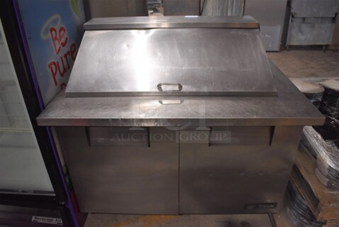 True Stainless Steel Commercial Sandwich Salad Prep Table Bain Marie Mega Top on Commercial Casters. 115 Volts, 1 Phase. 49x34x47. Tested and Working!