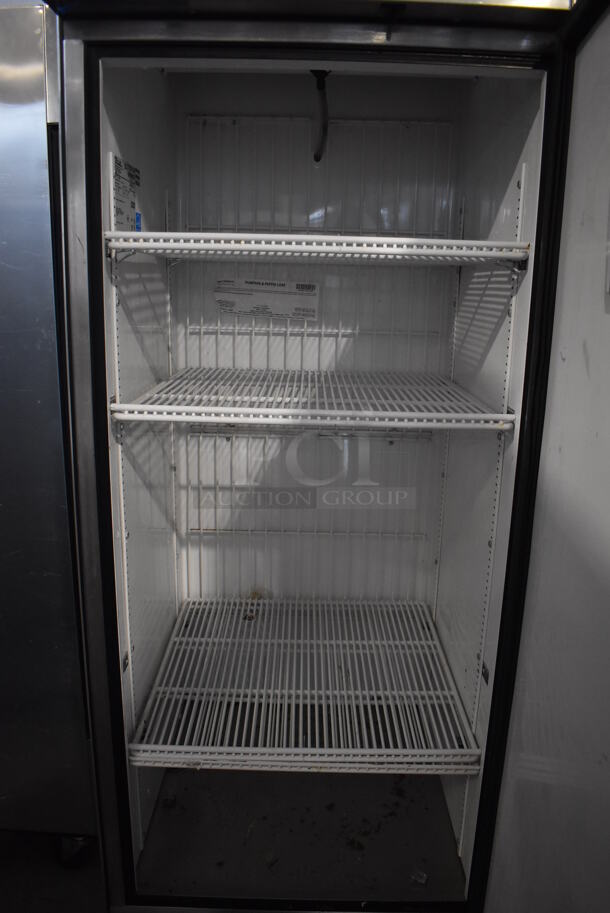 2013 True T-23F ENERGY STAR Stainless Steel Commercial Single Door Reach In Freezer w/ Poly Coated Racks on Commercial Casters. 115 Volts, 1 Phase. 27x30x84. Tested and Working! - Image 6 of 7