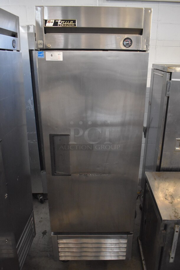 2013 True T-23F ENERGY STAR Stainless Steel Commercial Single Door Reach In Freezer w/ Poly Coated Racks on Commercial Casters. 115 Volts, 1 Phase. 27x30x84. Tested and Working! - Image 2 of 7