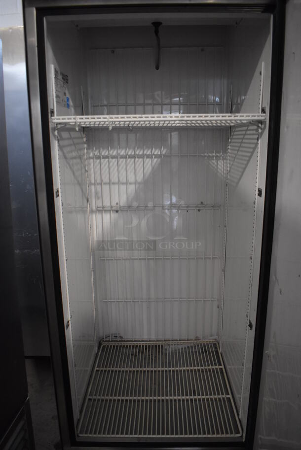 2013 True T-23F ENERGY STAR Stainless Steel Commercial Single Door Reach In Freezer w/ Poly Coated Racks on Commercial Casters. 115 Volts, 1 Phase. 27x30x84. Tested and Working! - Image 6 of 7