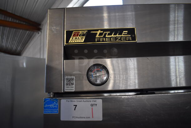 2013 True T-23F ENERGY STAR Stainless Steel Commercial Single Door Reach In Freezer w/ Poly Coated Racks on Commercial Casters. 115 Volts, 1 Phase. 27x30x84. Tested and Working! - Image 5 of 7