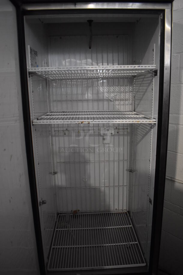2013 True T-23F ENERGY STAR Stainless Steel Commercial Single Door Reach In Freezer w/ Poly Coated Racks on Commercial Casters. 115 Volts, 1 Phase. 27x30x84. Tested and Working! - Image 6 of 7