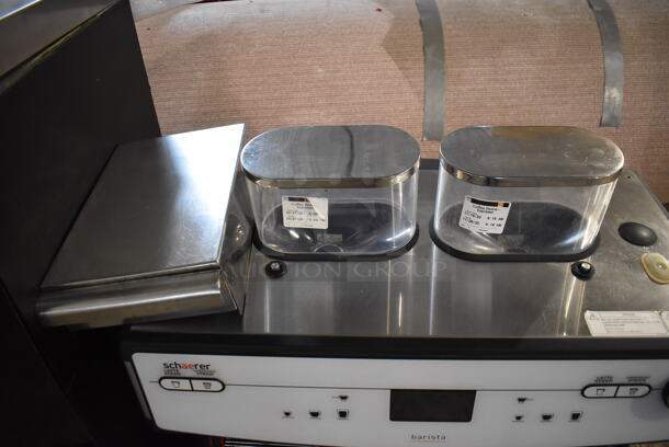 Schaerer Barista Stainless Steel Commercial Countertop 2 Group Espresso Machine w/ 2 Portafilters, 2 Steam Wands and 2 Hoppers. 208 Volts, 1 Phase. 29x23x31 - Image 3 of 6