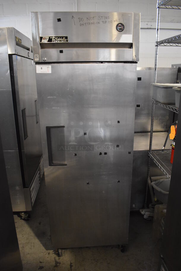 2010 True TG1F-1S Stainless Steel Commercial Single Door Reach In Freezer w/ Poly Coated Racks on Commercial Casters. 115 Volts, 1 Phase. 28x35x83. Tested and Working! - Image 2 of 7