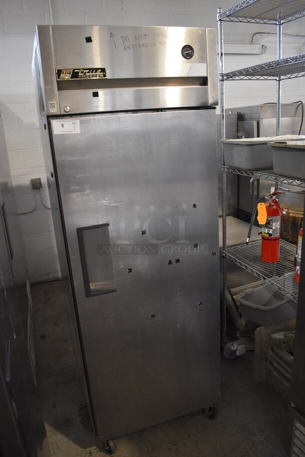2010 True TG1F-1S Stainless Steel Commercial Single Door Reach In Freezer w/ Poly Coated Racks on Commercial Casters. 115 Volts, 1 Phase. 28x35x83. Tested and Working! - Image 3 of 7