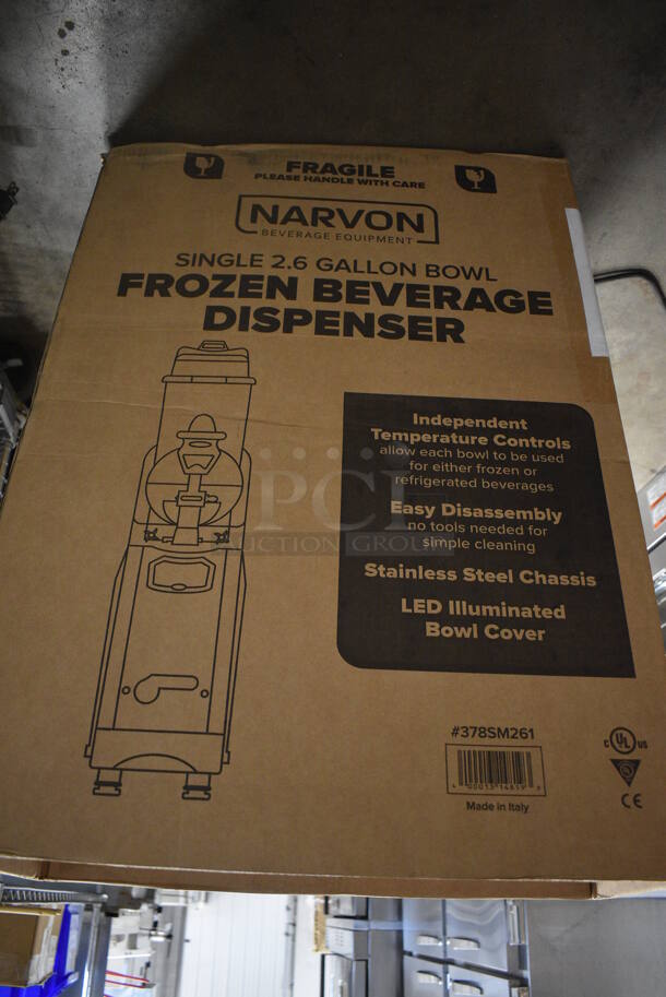 BRAND NEW IN BOX! Narvon Model OASIS 1-10 Metal Commercial Countertop Single Hopper Slushie Machine. Hopper Has 2.6 Gallon Capacity. 120 Volts, 1 Phase. 8x20x34. Tested and Working! - Image 7 of 8