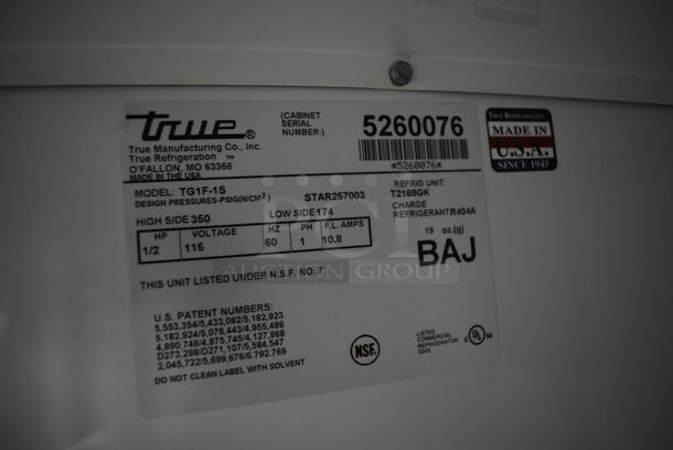 True TG1F-1S Stainless Steel Commercial Single Door Reach In Freezer w/ Poly Coated Racks on Commercial Casters. 115 Volts, 1 Phase. 28x35x83. Tested and Working! - Image 7 of 7