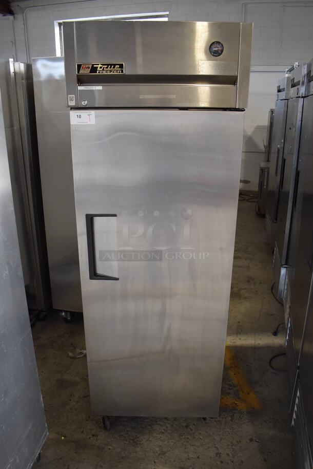 2011 True TG1F-1S Stainless Steel Commercial Single Door Reach In Freezer w/ Poly Coated Racks on Commercial Casters. 115 Volts, 1 Phase. 28x35x83. Tested and Working! - Image 2 of 7