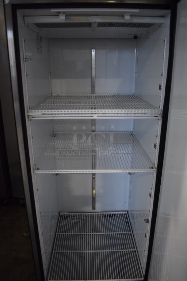 2011 True TG1F-1S Stainless Steel Commercial Single Door Reach In Freezer w/ Poly Coated Racks on Commercial Casters. 115 Volts, 1 Phase. 28x35x83. Tested and Working! - Image 6 of 7
