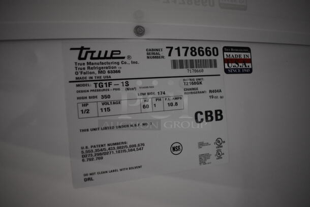 2011 True TG1F-1S Stainless Steel Commercial Single Door Reach In Freezer w/ Poly Coated Racks on Commercial Casters. 115 Volts, 1 Phase. 28x35x83. Tested and Working! - Image 7 of 7