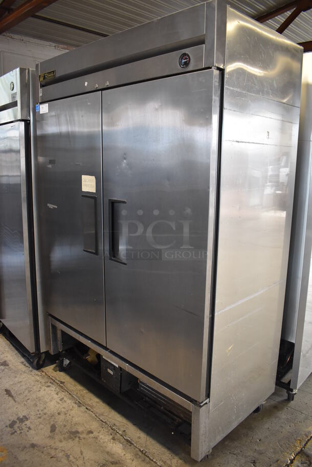 2013 True T-49F ENERGY STAR Stainless Steel Commercial 2 Door Reach In Freezer w/ Poly Coated Racks on Commercial Casters. 115 Volts, 1 Phase. 54x30x83. Tested and Working! - Image 2 of 6