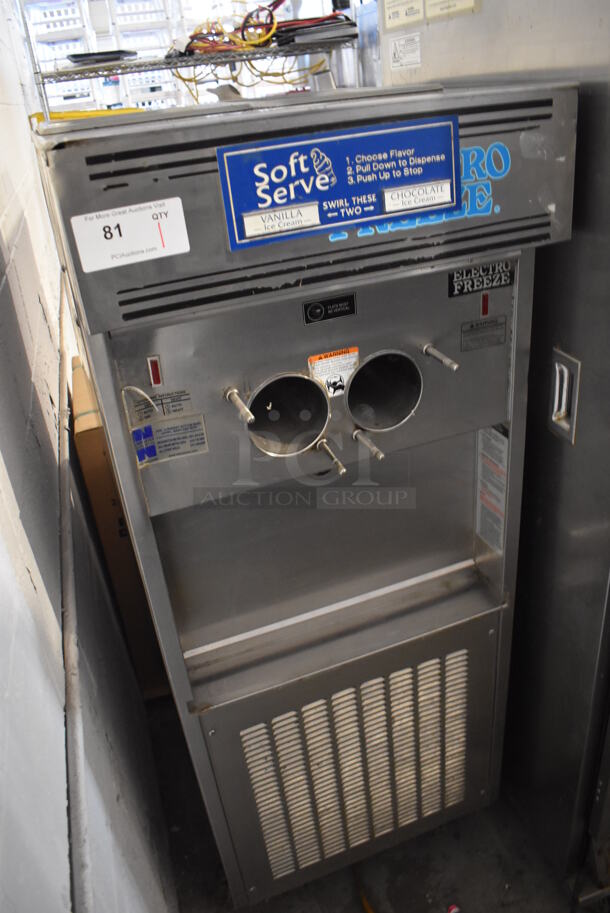 2013 Electro Freeze SL500-232 Stainless Steel Commercial Floor Style Air Cooled 2 Flavor w/ Twist Soft Serve Ice Cream Machine on Commercial Casters. 208-230 Volts, 3 Phase. 22x29x59 - Image 2 of 7
