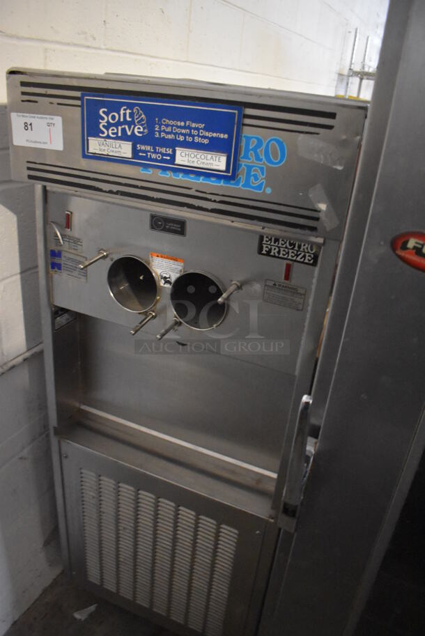 2013 Electro Freeze SL500-232 Stainless Steel Commercial Floor Style Air Cooled 2 Flavor w/ Twist Soft Serve Ice Cream Machine on Commercial Casters. 208-230 Volts, 3 Phase. 22x29x59 - Image 3 of 7