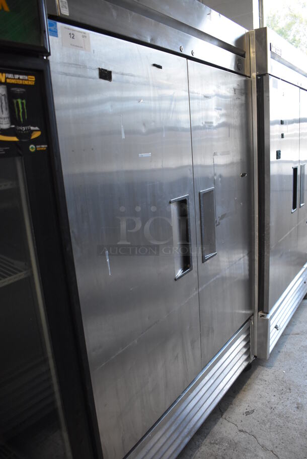 2013 True T-49F ENERGY STAR Stainless Steel Commercial 2 Door Reach In Freezer w/ Poly Coated Racks on Commercial Casters. 115 Volts, 1 Phase. 54x30x83. Tested and Working! - Image 2 of 6