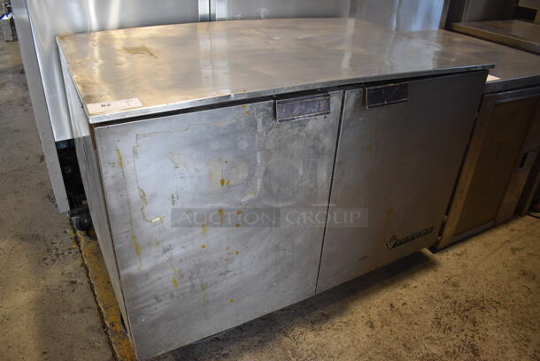 Victory UR-48-SST Stainless Steel Commercial 2 Door Undercounter Cooler on Commercial Casters. 115 Volts, 1 Phase. 48x29x34. Tested and Powers On But Does Not Get Cold - Image 2 of 6