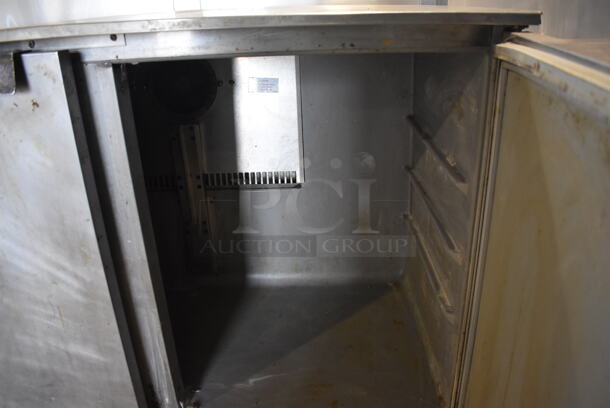 Victory UR-48-SST Stainless Steel Commercial 2 Door Undercounter Cooler on Commercial Casters. 115 Volts, 1 Phase. 48x29x34. Tested and Powers On But Does Not Get Cold - Image 4 of 6