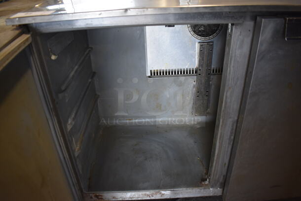 Victory UR-48-SST Stainless Steel Commercial 2 Door Undercounter Cooler on Commercial Casters. 115 Volts, 1 Phase. 48x29x34. Tested and Powers On But Does Not Get Cold - Image 5 of 6