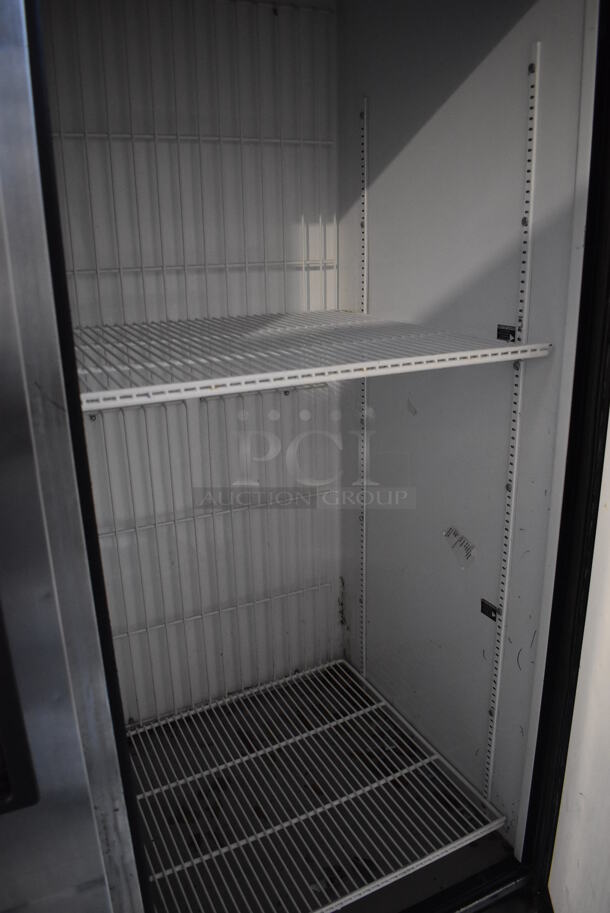 2013 True T-49F ENERGY STAR Stainless Steel Commercial 2 Door Reach In Freezer w/ Poly Coated Racks on Commercial Casters. 115 Volts, 1 Phase. 54x30x83. Tested and Working! - Image 6 of 6