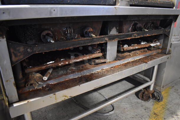 Stainless Steel Commercial Natural Gas Powered Charbroiler Grill on Commercial Casters. 48x32x40 - Image 6 of 7