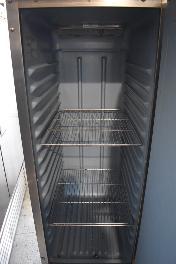 2010 Delfield 6125XL-S-STAR1 ENERGY STAR Stainless Steel Commercial Single Door Reach In Freezer w/ Metal Racks on Commercial Casters. 115 Volts, 1 Phase. 25.5x33.5x79.5. Tested and Working! - Image 8 of 9