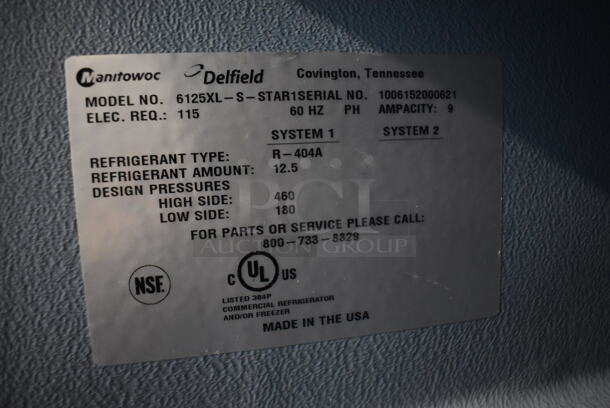 2010 Delfield 6125XL-S-STAR1 ENERGY STAR Stainless Steel Commercial Single Door Reach In Freezer w/ Metal Racks on Commercial Casters. 115 Volts, 1 Phase. 25.5x33.5x79.5. Tested and Working! - Image 9 of 9