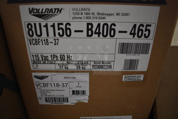 BRAND NEW IN BOX! Vollrath VCBF118-37 Metal Commercial Countertop Single Hopper Slushie Machine. 2.6 Gallon Capacity. 115 Volts, 1 Phase. Tested and Working! - Image 3 of 3