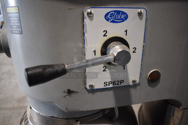 Globe SP62P Metal Commercial Floor Style 60 Quart Planetary Dough Mixer w/ Bowl Guard. 208 Volts, 3 Phase. 30x40x60 - Image 7 of 9