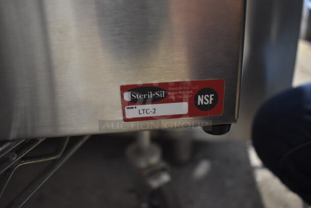 LIKE NEW! Steril-Sil LTC-2 Stainless Steel Countertop 2-Compartment Condiment Dispenser Rail. 11x7x7 - Image 4 of 4