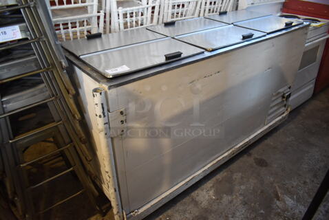 Hodell HFF-72 Stainless Steel Commercial Chest Freezer on Commercial Casters. 115 Volts, 1 Phase. 74x27x41. Tested and Working!