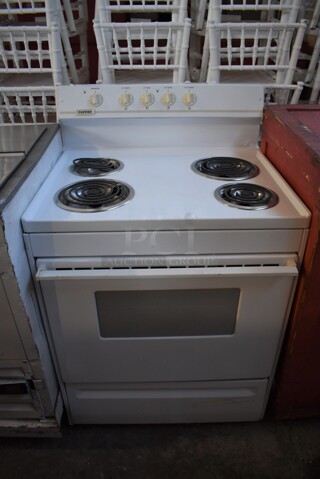 Tappan Metal Electric Powered 4 Burner Range w/ Oven. 30x28x45