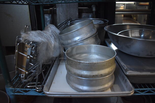 ALL ONE MONEY! Tier Lot of Various Metal Pieces Including Bowls, Round Baking Pans and Drop In Bin - Image 2 of 3