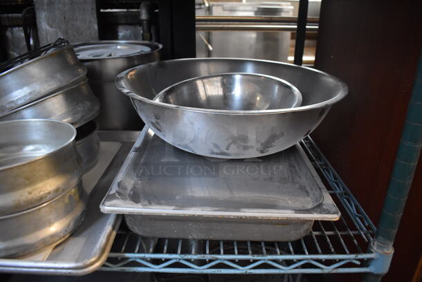 ALL ONE MONEY! Tier Lot of Various Metal Pieces Including Bowls, Round Baking Pans and Drop In Bin - Image 3 of 3