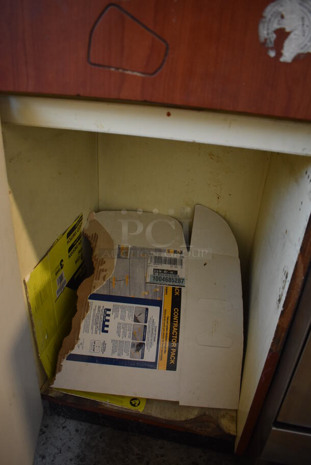 Wood Pattern Trash Can Shell w/ Trash Deposit Flap and Door. 20x20x45 - Image 4 of 4