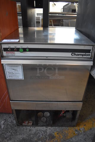 Champion Stainless Steel Commercial Undercounter Dishwasher. 208 Volts, 1 Phase. 24x25x33