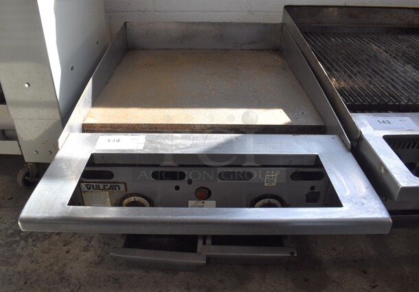Vulcan Stainless Steel Commercial Countertop Natural Gas Powered Flat Top Griddle w/ Thermostatic Controls. 24x40x25 - Image 1 of 5