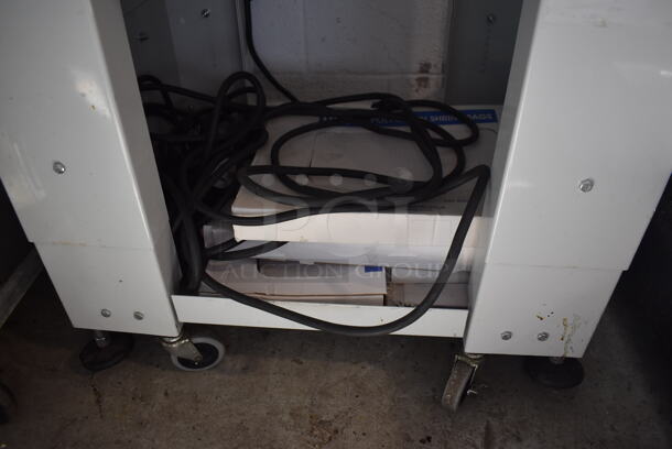 Clamco 820 Tunnel Metal Commercial Floor Style Shrink Wrapping Tunnel on Commercial Casters. 32x27x55. Cannot Test Due To Plug Style - Image 8 of 8