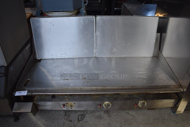 Keating 60BFLD Stainless Steel Commercial Countertop Natural Gas Powered Chrome Top Flat Top Griddle w/ Thermostatic Controls. 61x32x33 - Image 5 of 6